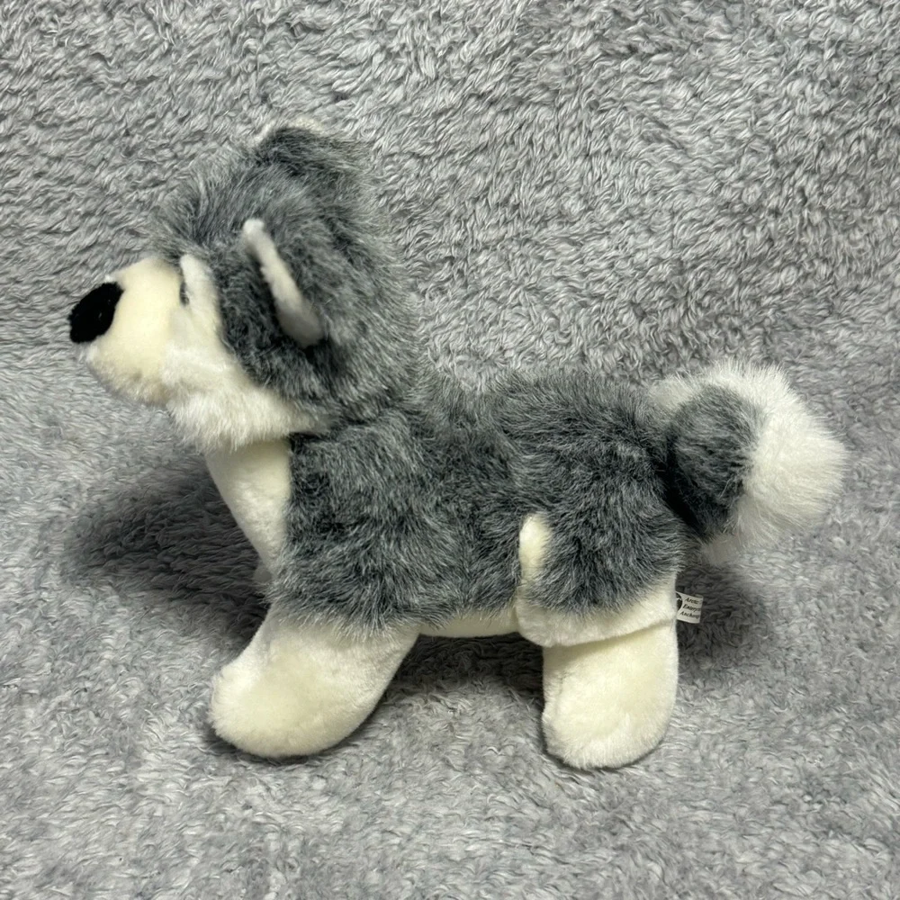 Arctic Circle Enterprises Husky Plush 8” Gray White Stuffed Animal Wolf Dog